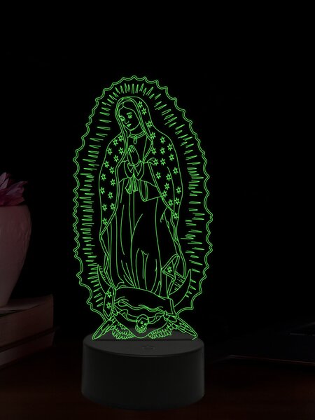 Beling 3D lampa, Panna Mária Guadalupská, 16 farebná,AA90