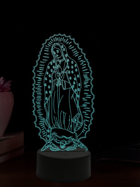 Beling 3D lampa, Panna Mária Guadalupská, 16 farebná,AA90