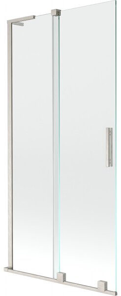 Mexen Velar L, 2-krídlová posuvná vaňová zástena 90 x 150 cm, 8mm číre sklo, brúsená oceľ, 896-090-003-01-97