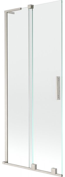 Mexen Velar L, 2-krídlová posuvná vaňová zástena 80 x 150 cm, 8mm číre sklo, brúsená oceľ, 896-080-003-01-97