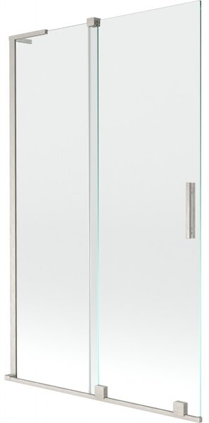 Mexen Velar L, 2-krídlová posuvná vaňová zástena 110 x 150 cm, 8mm číre sklo, brúsená oceľ, 896-110-003-01-97