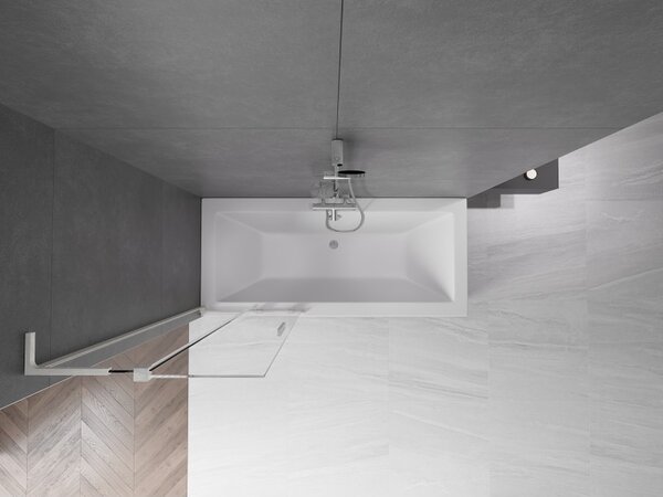 Mexen Velar L, 2-krídlová posuvná vaňová zástena 70 x 150 cm, 8mm číre sklo, brúsená oceľ, 896-070-003-01-97