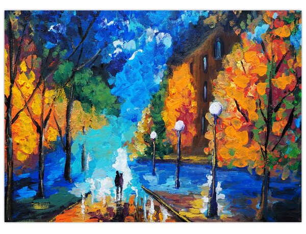 Obraz - Milenci, Pointilizmus (70x50 cm)