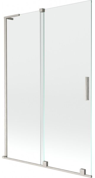 Mexen Velar L, 2-krídlová posuvná vaňová zástena 120 x 150 cm, 8mm číre sklo, brúsená oceľ, 896-120-003-01-97