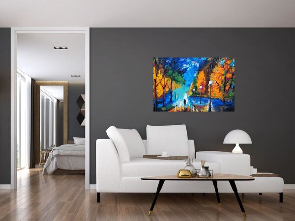Obraz - Milenci, Pointilizmus (90x60 cm)