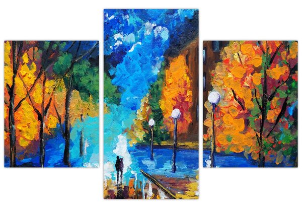Obraz - Milenci, Pointilizmus (90x60 cm)