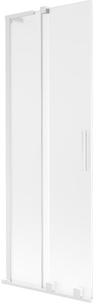 Mexen Velar L, 2-krídlová posuvná vaňová zástena 70 x 150 cm, 8mm sklo námraza, biela matná, 896-070-003-31-20