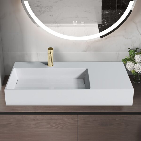 Umývadlo REA Archi 75 CM White na dosku - konglomerát