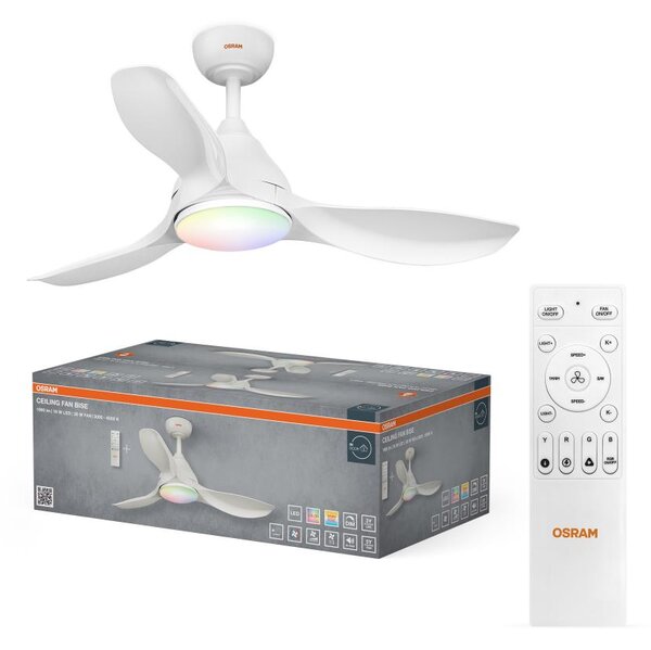 Osram - LED RGB stmievateľný stropný ventilátor NORDES LED/18W/230V 3000-6500K + diaľkové ovládanie