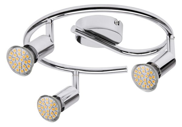 Rabalux LED stropné bodové svietidlo Norton 3x3W | GU10 | 660lm | 3000K - chróm