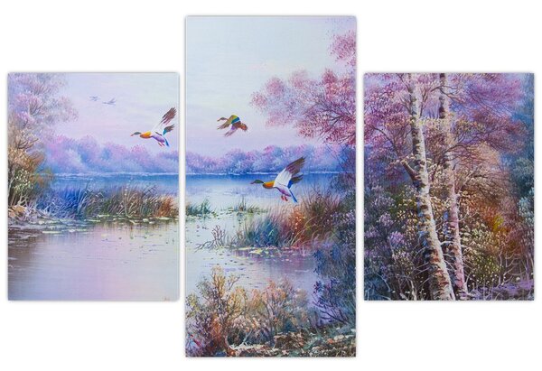Obraz - Prichádza jeseň, olejomaľba (90x60 cm)
