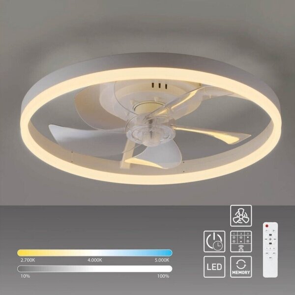 JUST LIGHT. 14624-16 - LED stropný ventilátor so svetlom RITA LED/22W/230V + DO