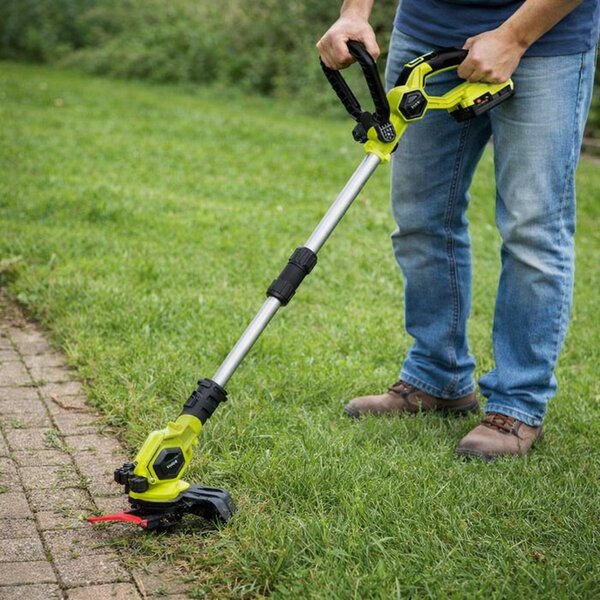 Akumulátorový vyžínač na trávu Baricus / 90 – 115 cm / 70 W / čierna/zelená