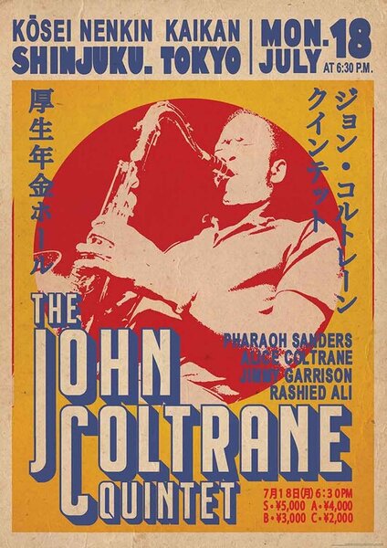 Plagát, Obraz - John Coltrane Quintet - Tokyo, (59.4 x 84 cm)