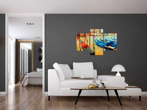 Obraz - Prístav v Benátkach (90x60 cm)