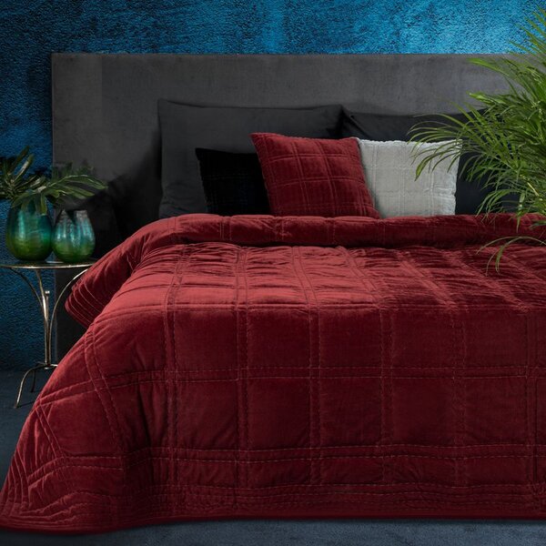 Dekorstudio Luxusný zamatový prehoz na posteľ KRISTIN2 v bordovej farbe Rozmer prehozu (šírka x dĺžka): 220x240cm