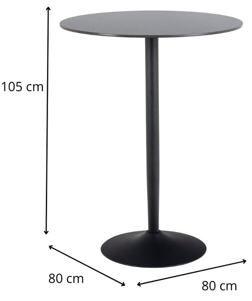 Actona Keramický barový stôl Malta 105 cm čierny mramor