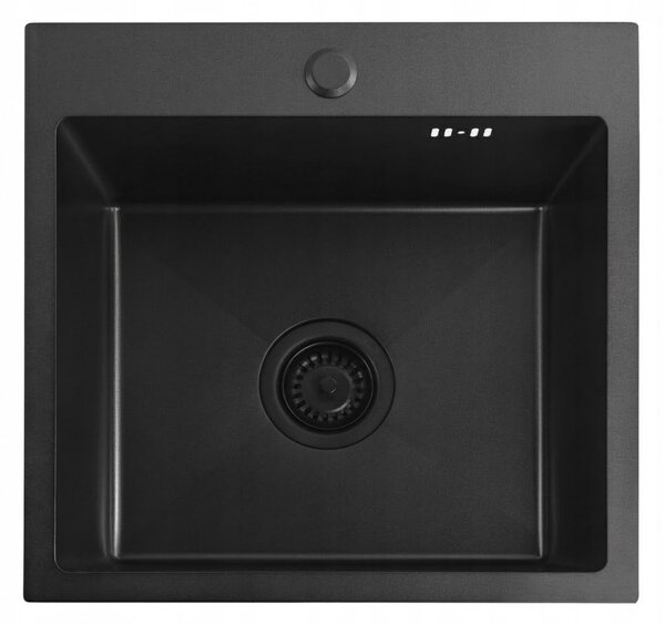 Rea Leo, 1-komorový oceľový drez 400x450x185 mm, čierna, ZLE-06002