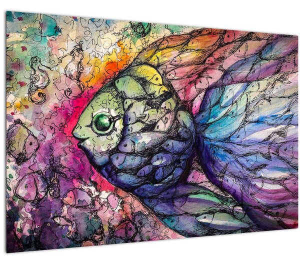 Obraz - Farebná rybička (90x60 cm)