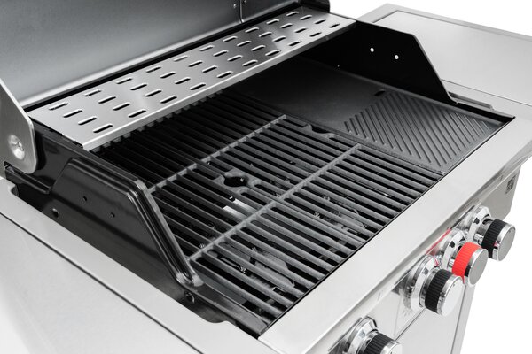 Plynový gril CALIFORNIA BBQ, 4 horáky, s redukčným ventilom, strieborná Penta CZ