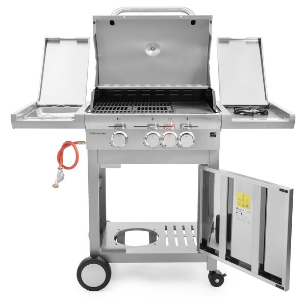 Plynový gril CALIFORNIA BBQ, 4 horáky, s redukčným ventilom, strieborná Penta CZ