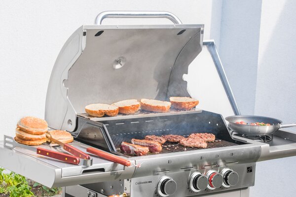 Plynový gril CALIFORNIA BBQ, 4 horáky, s redukčným ventilom, strieborná Penta CZ