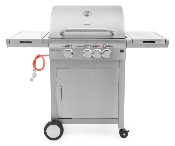 Plynový gril CALIFORNIA BBQ, 4 horáky, s redukčným ventilom, strieborná Penta CZ