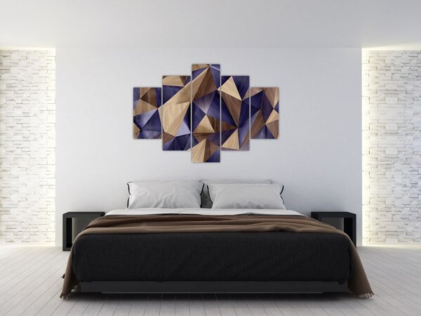 Obraz - 3D drevené trojuholníky (150x105 cm)