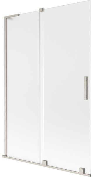 Mexen Velar L, 2-krídlová posuvná vaňová zástena 120 x 150 cm, 8mm sklo námraza, brúsená oceľ, 896-120-003-31-97