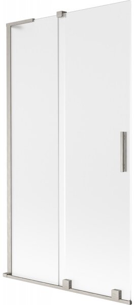 Mexen Velar L, 2-krídlová posuvná vaňová zástena 100 x 150 cm, 8mm sklo námraza, brúsená oceľ, 896-100-003-31-97