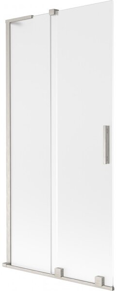 Mexen Velar L, 2-krídlová posuvná vaňová zástena 90 x 150 cm, 8mm sklo námraza, brúsená oceľ, 896-090-003-31-97