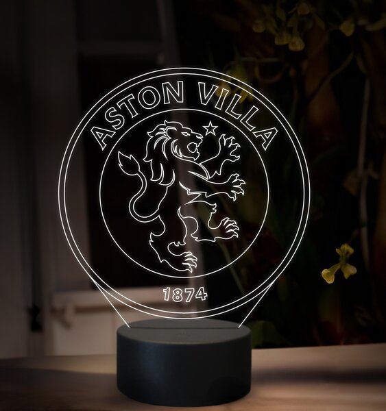 Beling 3D lampa, Aston Villa FC, futbalový darček, 16 farebná TZ27