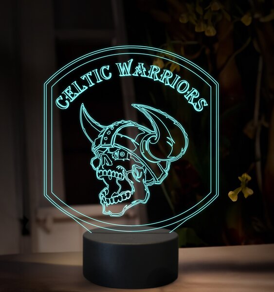 Beling 3D lampa, Logo Celtic Warrior, 16 farebná, ZZ95