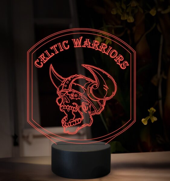 Beling 3D lampa, Logo Celtic Warrior, 16 farebná, ZZ95