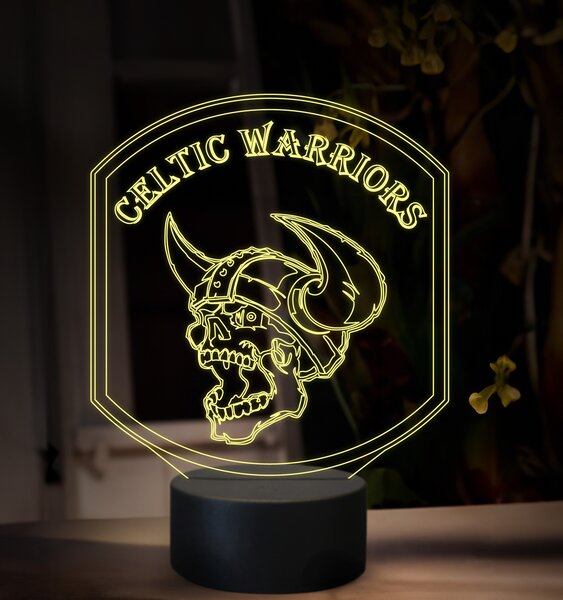 Beling 3D lampa, Logo Celtic Warrior, 16 farebná, ZZ95
