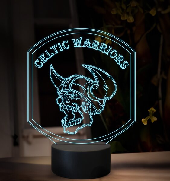 Beling 3D lampa, Logo Celtic Warrior, 16 farebná, ZZ95