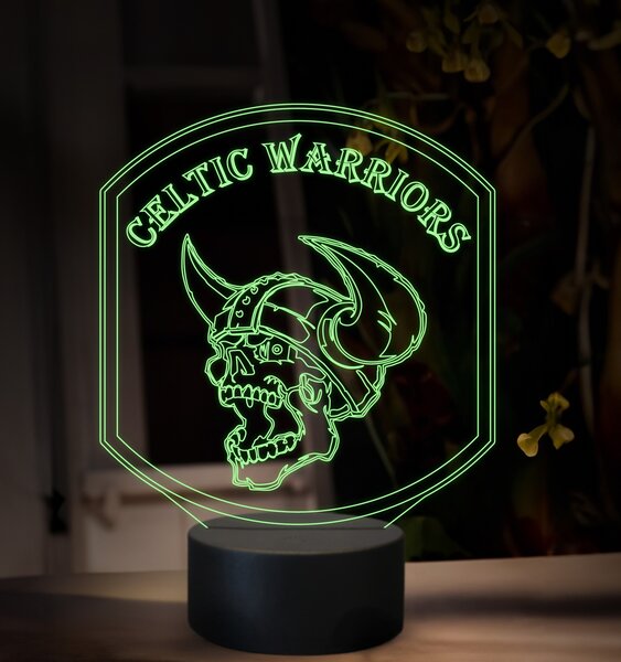 Beling 3D lampa, Logo Celtic Warrior, 16 farebná, ZZ95
