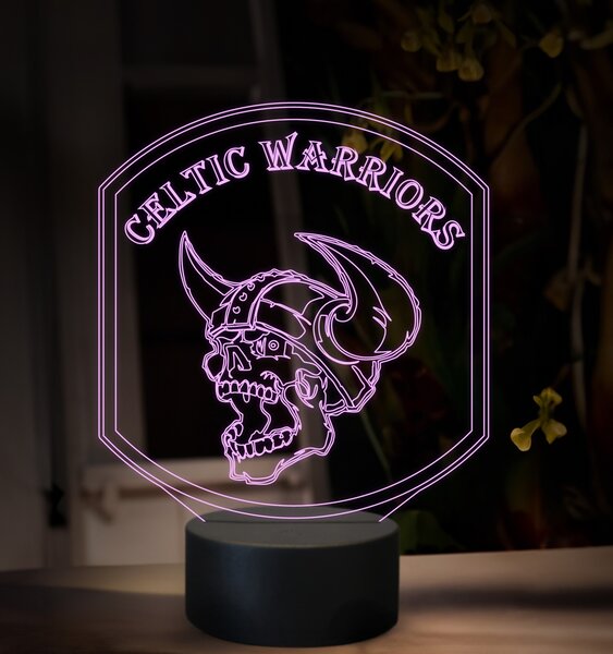 Beling 3D lampa, Logo Celtic Warrior, 16 farebná, ZZ95