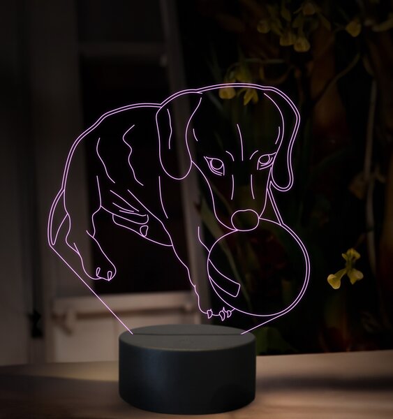 Beling 3D lampa, Pes s loptou, 16 farebná, OR36