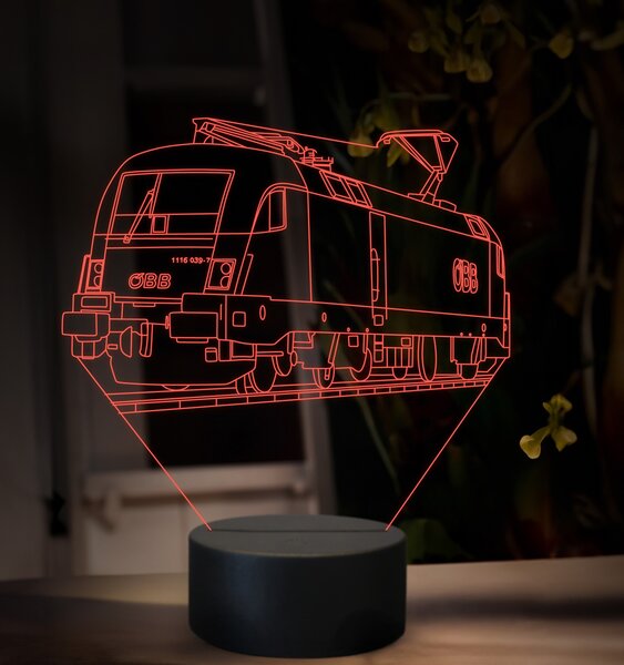 Beling 3D lampa, Elektrický rušeň Siemens ES-64-U2-(1), 16 farebná, SXQ51