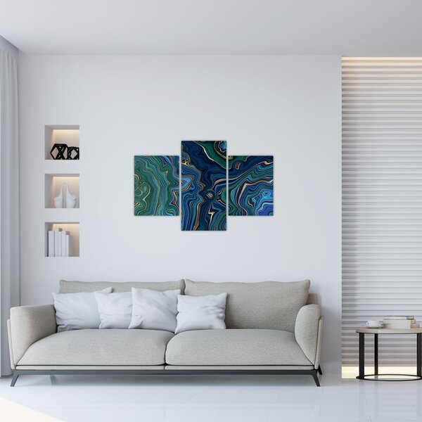 Obraz - Zeleno-modrý mramor (90x60 cm)