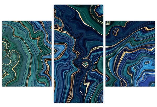 Obraz - Zeleno-modrý mramor (90x60 cm)