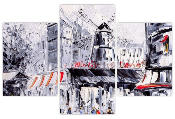 Obraz - Ulica v Paríži, olejomaľba (90x60 cm)