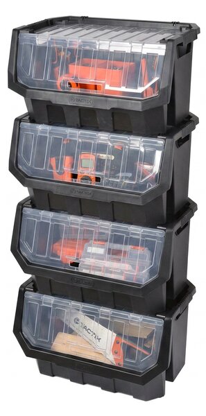 Prosperplast Dílenský úložný box HEAVY DUTY, S VÍKEM, černý 58x38x35 cm, XL