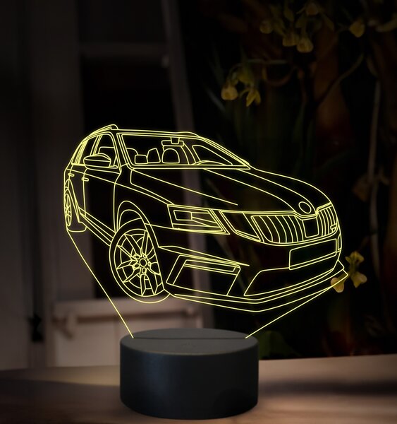Beling 3D lampa, Škoda Octavia combi RS, 16 farebná, SA03