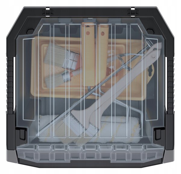 Prosperplast Dílenský úložný box HEAVY DUTY, S VÍKEM, černý 40x38x28 cm, L