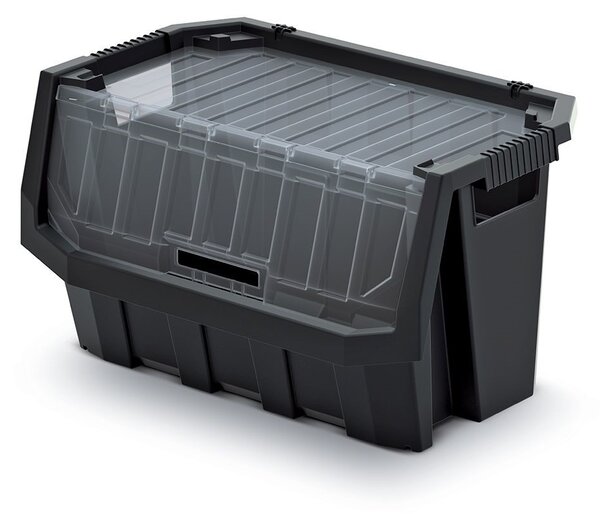 Prosperplast Dílenský úložný box HEAVY DUTY, S VÍKEM, černý 40x29x28 M