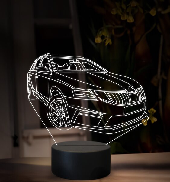 Beling 3D lampa, Škoda Octavia combi RS, 16 farebná, SA03