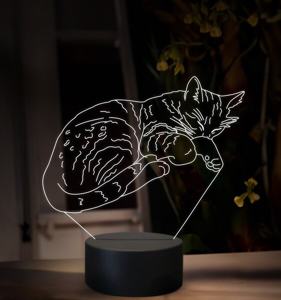Beling 3D lampa, Spiaca mačka, 16 farebná, OR39