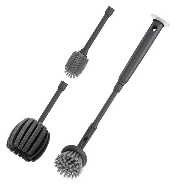 METALTEX Sada 3 kartáčů na nádobí a sklenice - BRUSH UP (1x násada + 3x hlavice)